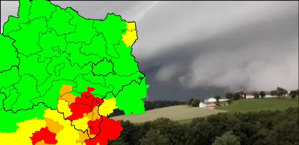 Warnung für die Bezirke Wr. Neustadt und Neunkirchen.