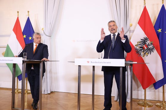 Eiserne Migrations-Front - Karl Nehammer mit Amtskollege Viktor Orban (Ungarn).