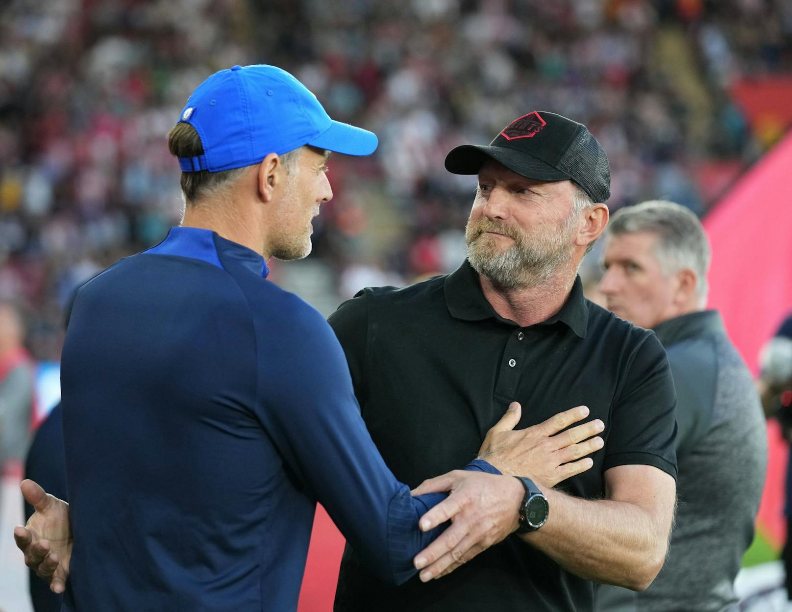 Ralph Hasenhüttl (l.) und Thomas Tuchel beim Handshake.