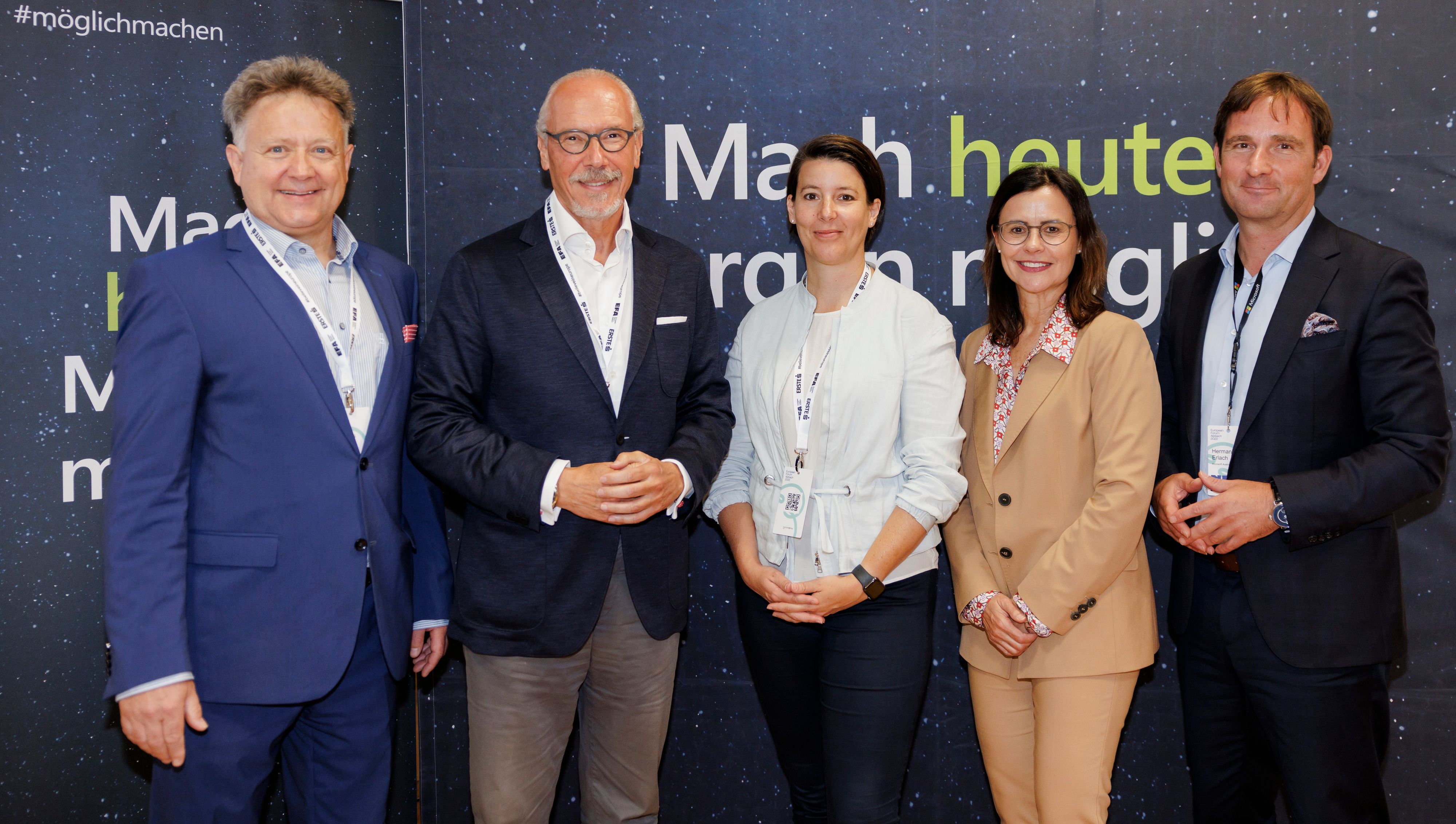 Prof. Dr. Thomas Mück, stv. Generaldirektor der AUVA und Professor an der Sigmund Freud PrivatUniversität, Prof. Dr. Siegfried Meryn, Future Health Lab &amp; Health Digital City Wien, Dr. Katharina Reich, Chief Medical Officer der BMSGPK, Hermann Erlach, General Manager von Microsoft Österreich.