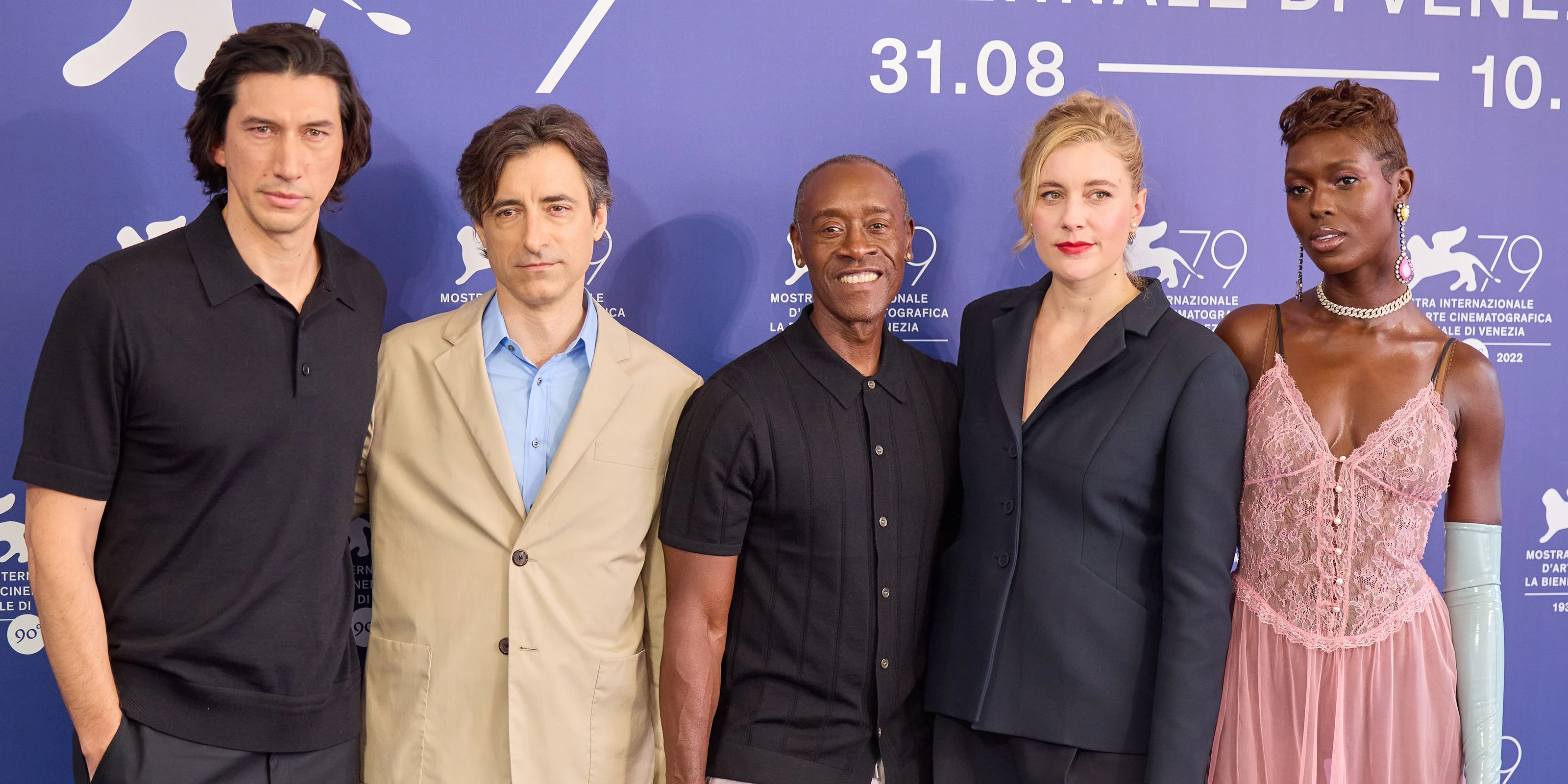 Adam Driver, Noah Baumbach, Don Cheadle, Greta Gerwig und Jodie Turner Smith (v.l.n.r.) in Venedig.