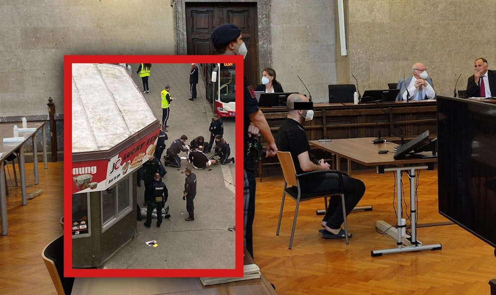 Nach einer blutigen Attacke am Meidlinger Markt musste ein Friseur vor Gericht – er kam in Badeschlapfen.
