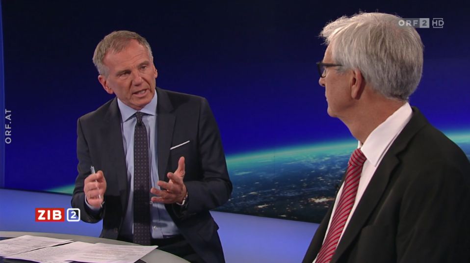 Ex-E-Control-Vorstand Walter Boltz in der ZIB2 mit Armin Wolf am 31. August 2022.