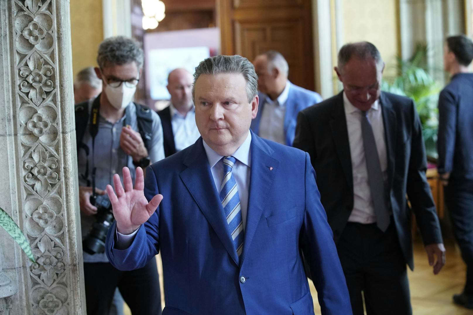 Bürgermeister Michael Ludwig bei der Präsentation im Rathaus.