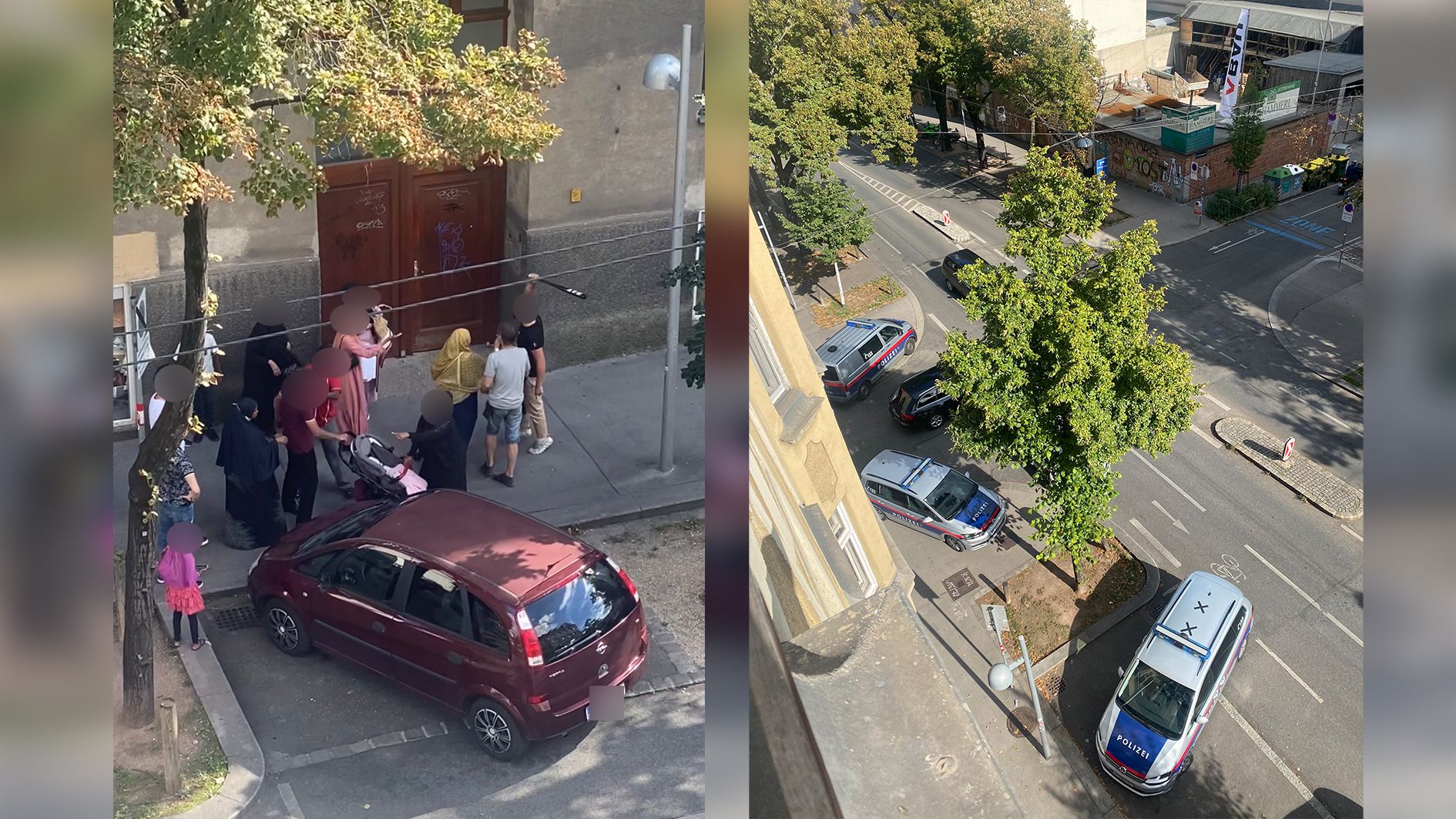 Ein Mann bedrohte einige Frauen scheinbar mit einem Baseballschläger.