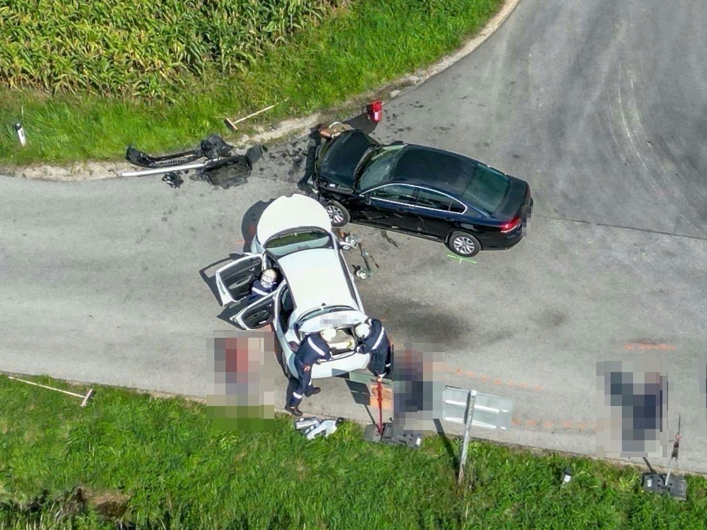 Zwei Autos krachten bei Kirnberg zusammen.