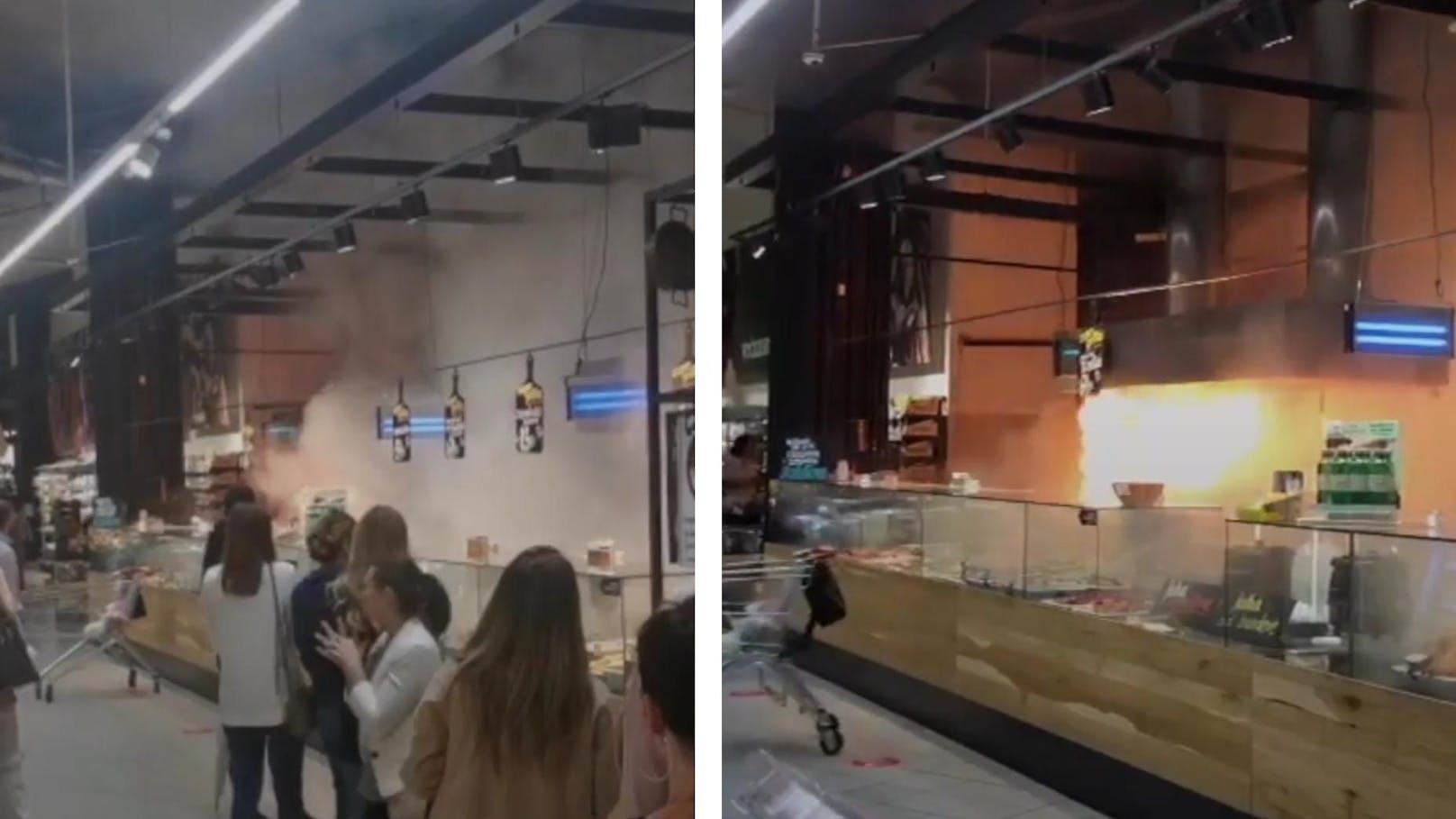 Massen-Panik! Balkan-Supermarkt nach Brand evakuiert