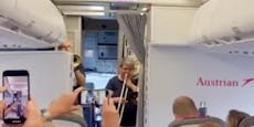 Flieger verspätet, doch AUA-Passagiere jubeln trotzdem