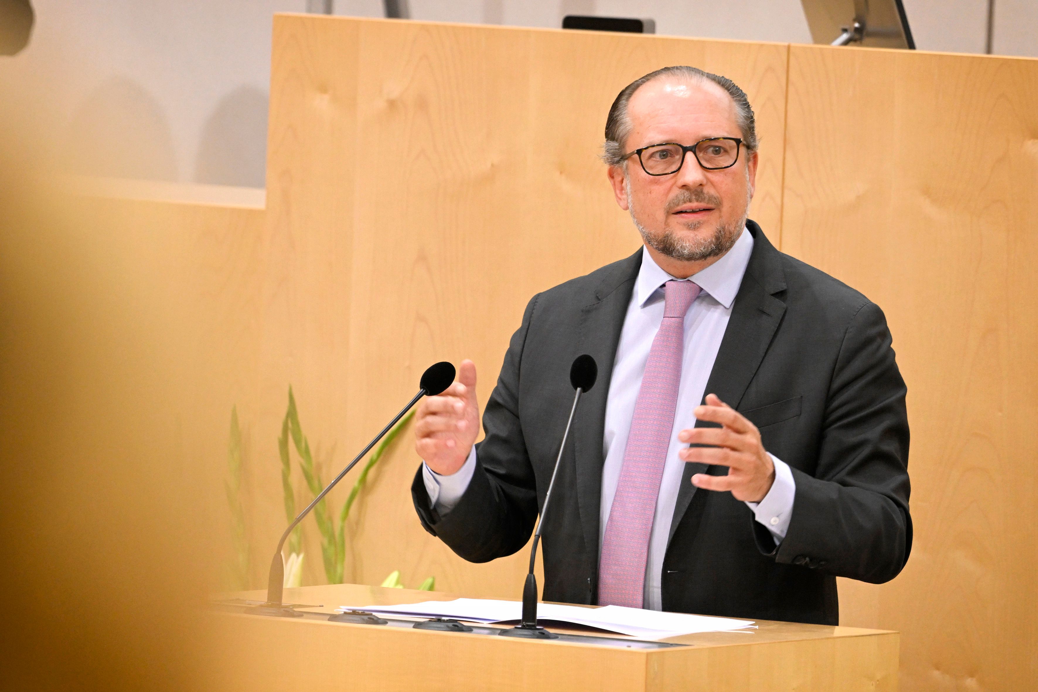 Begrüßung durch Außenminister Alexander Schallenberg 
