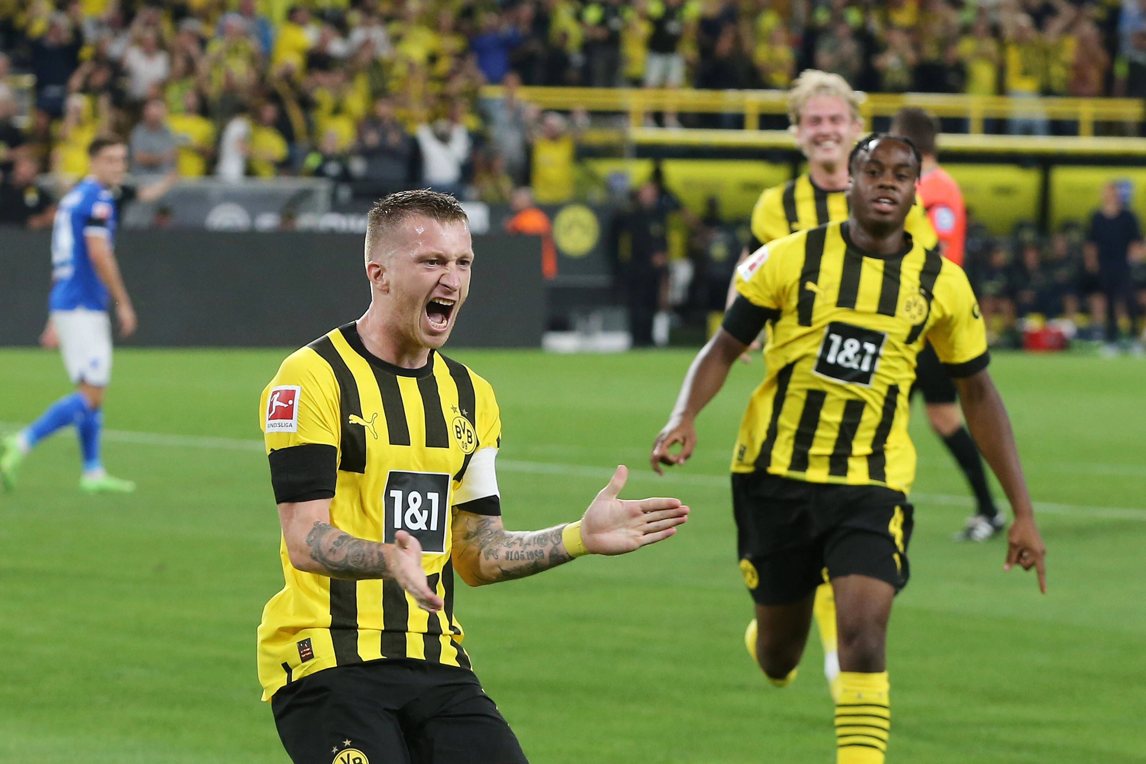 Marco Reus schießt Dortmund gegen Hoffenheim in Führung. 