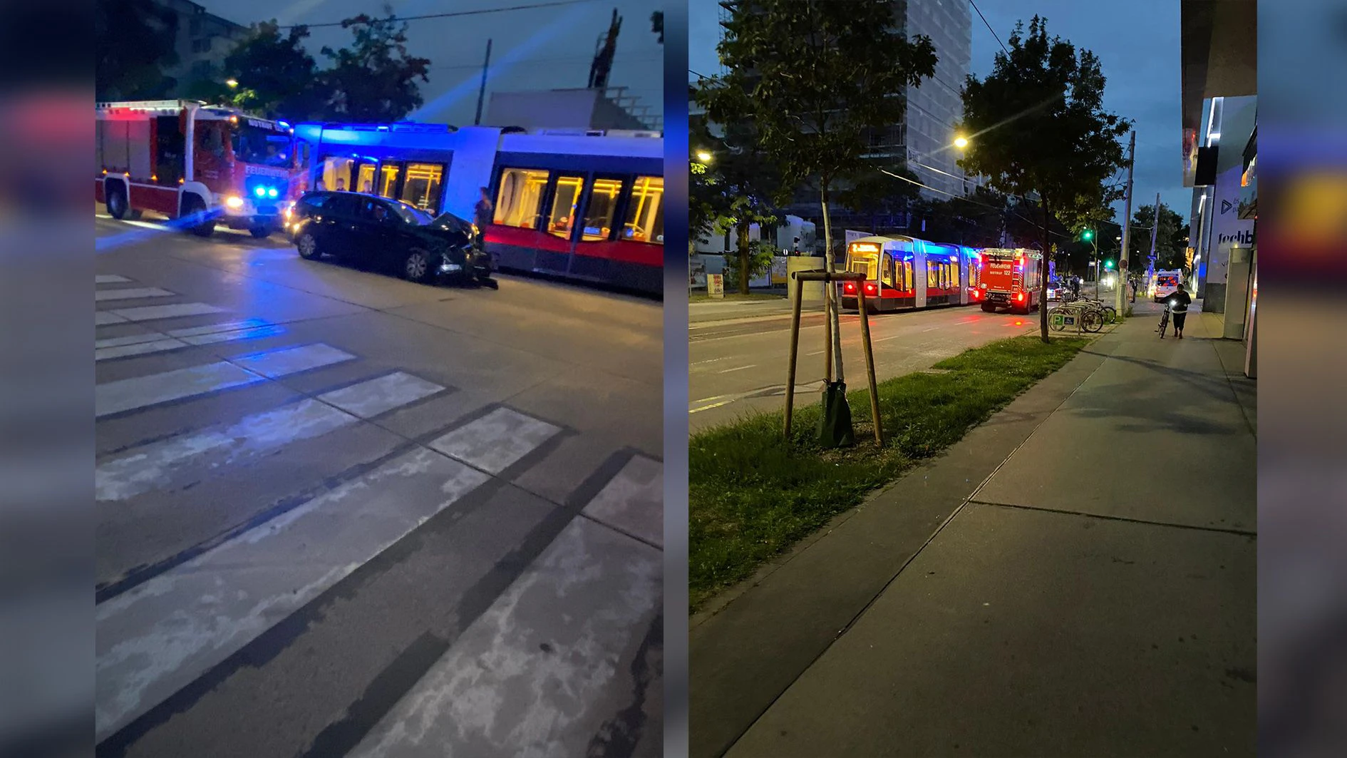 Ein Pkw krachte in die Bim hinein. 