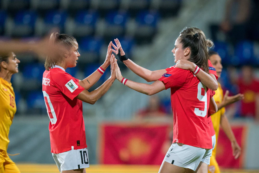 Die ÖFB-Damen zeigen sich gegen Nordmazedonien in Torlaune.