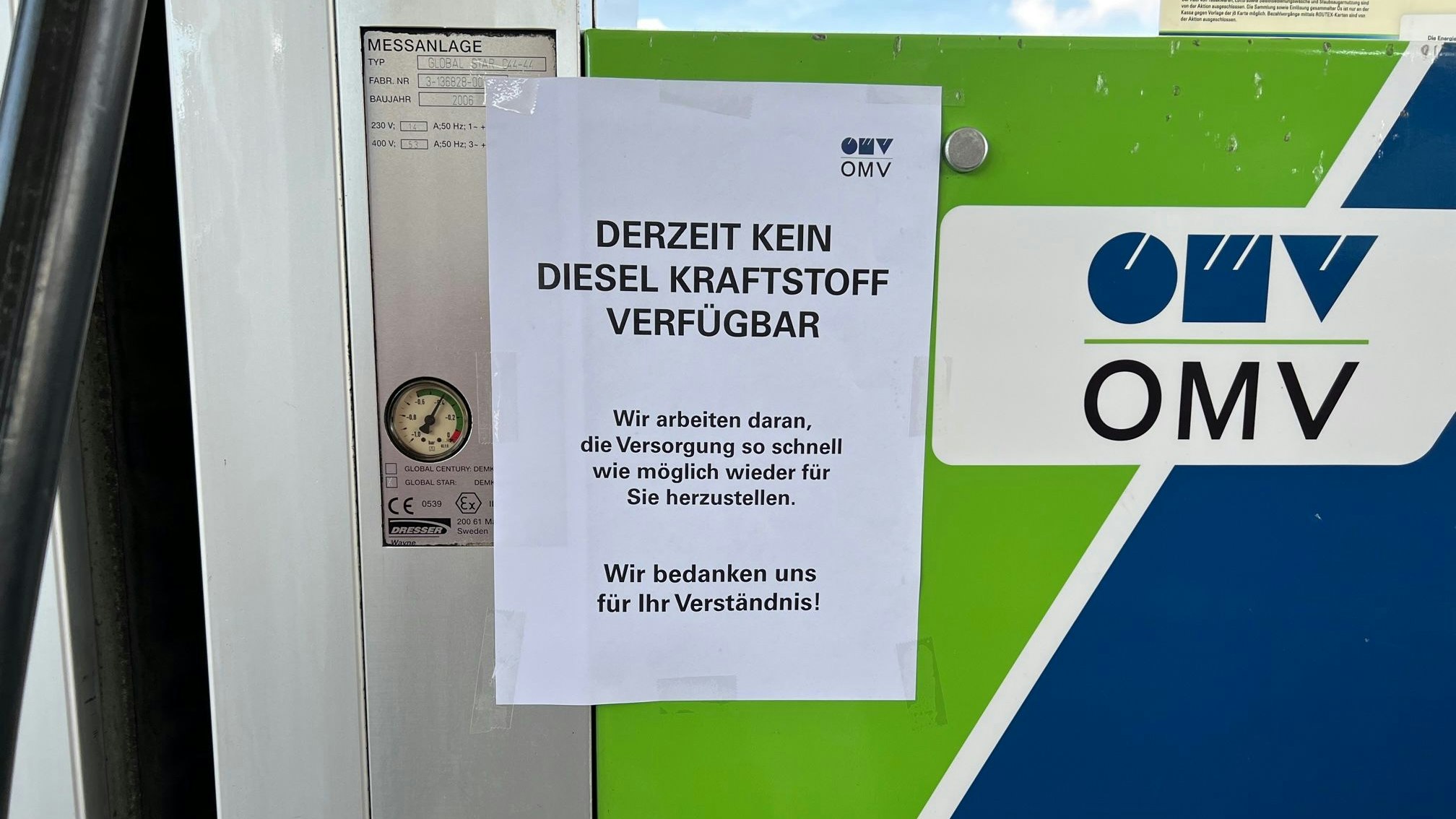 Tankstelle in NÖ ist der normale Diesel ausgegangen.
