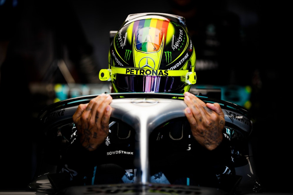 Lewis Hamilton führte das Rennen in Zandvoort an, rutschte noch vom Stockerl. 