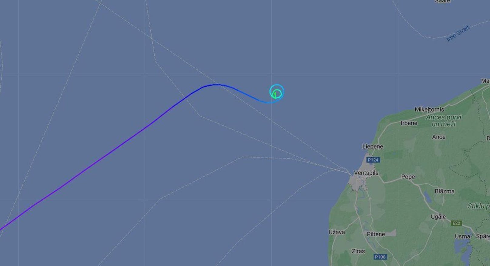 An dieser Stelle in der Ostsee ist am 4. September 2022 eine Cessna mit vier Menschen an Bord abgestürzt.