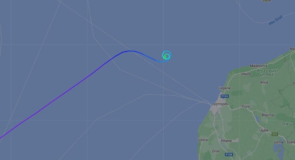 An dieser Stelle in der Ostsee ist am 4. September 2022 eine Cessna mit vier Menschen an Bord abgestürzt.