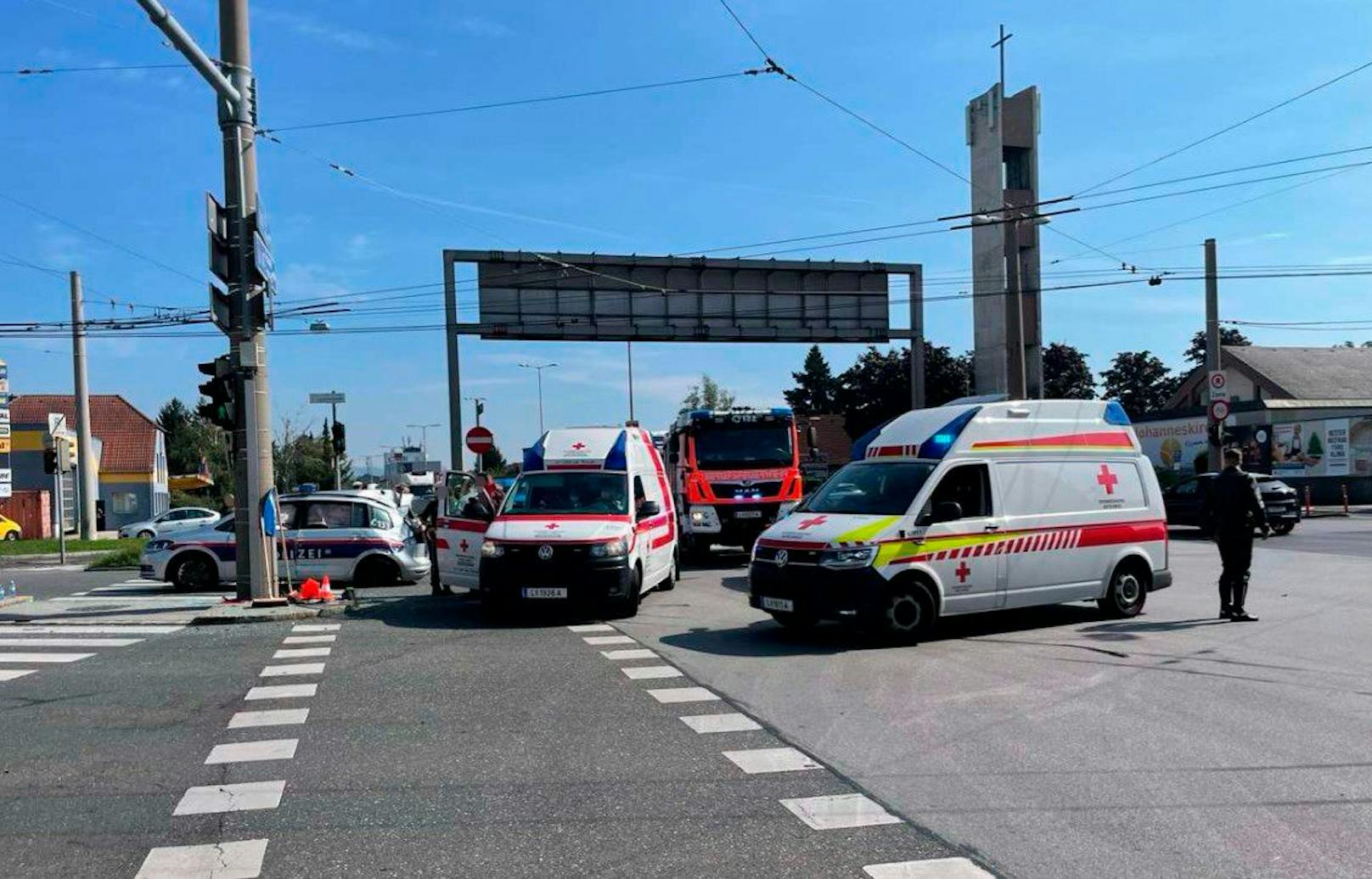In Linz kam es zu einem schweren Unfall beim Infracenter.