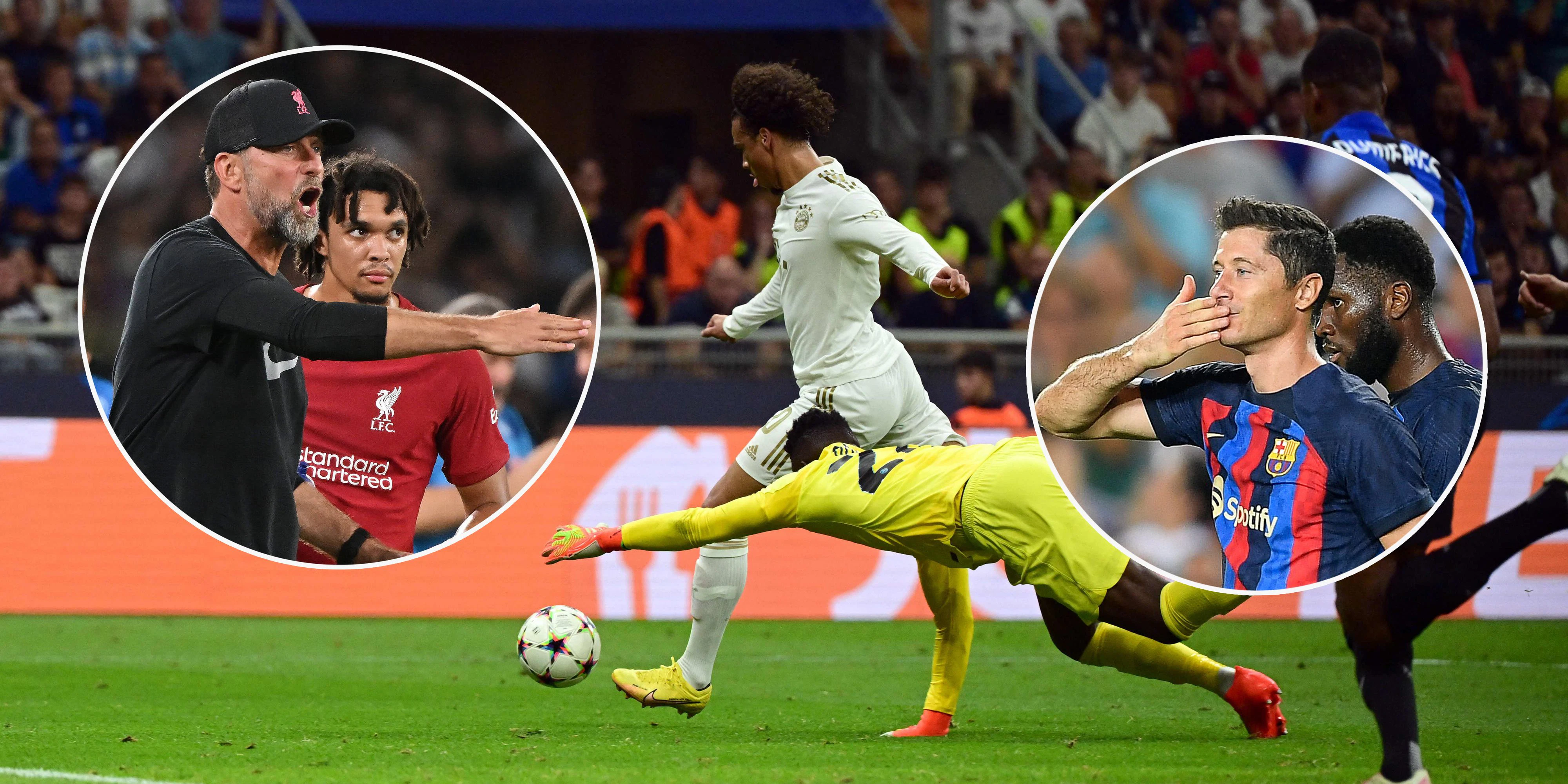 Klopp (l.) verliert mit Liverpool, Lewandowski (r.) trifft dreifach, die Bayern bezwingen Inter.