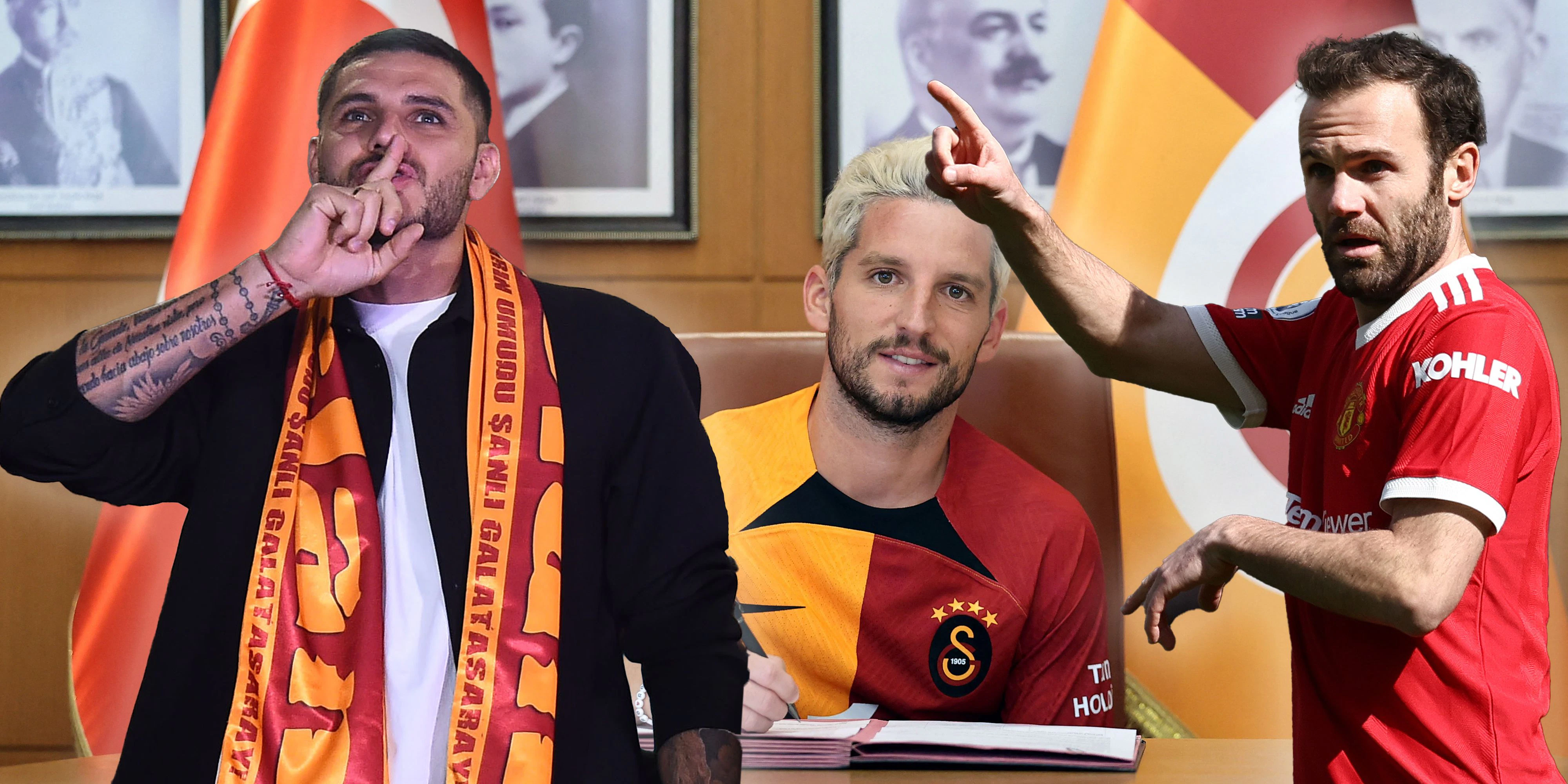 Mauro Icardi, Dries Mertens und Juan Mata.