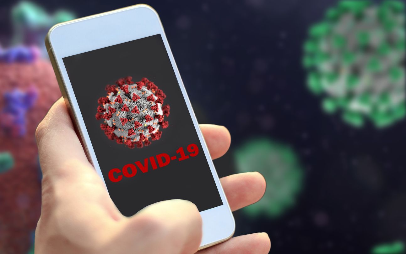 Concept of SARS-CoV-2 or 2019-ncov smartphone