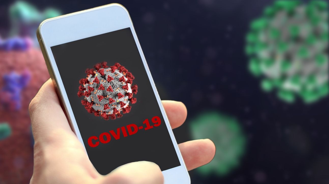 Concept of SARS-CoV-2 or 2019-ncov smartphone