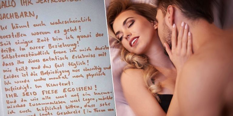 Ein "sexfreudiges" Pärchen bekam von einem Nachbarn einen Wut-Brief.