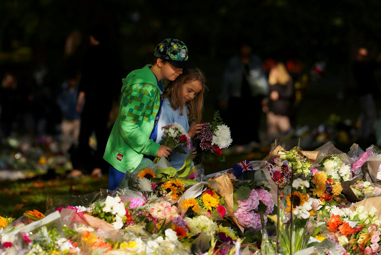 Es gibt ein Blumenmeer für die Queen.