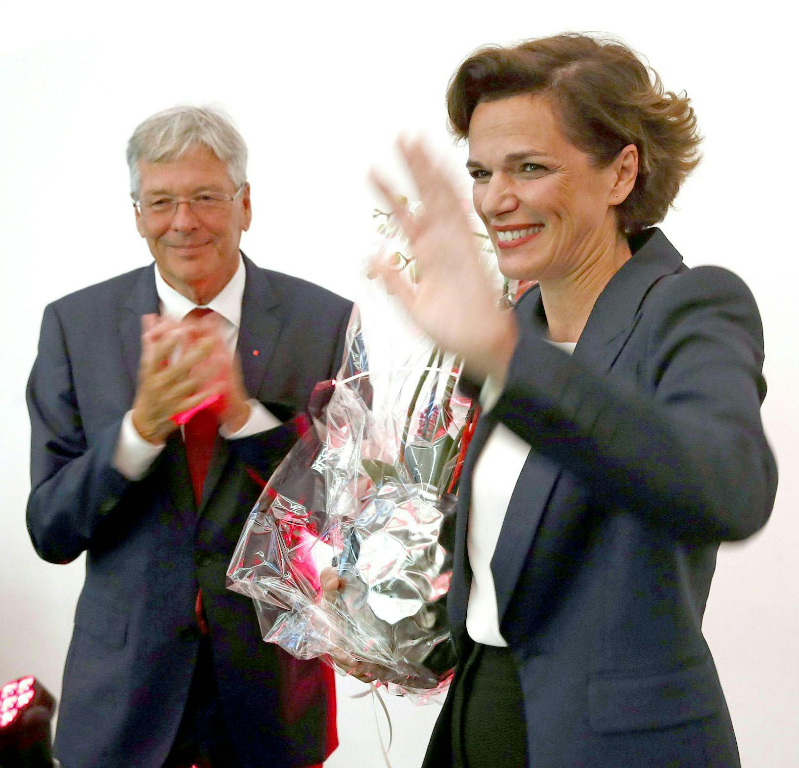 Bundesparteivorsitzende Pamela Rendi-Wagner und SPÖ-Landesparteivorsitzender Landeshauptmann Peter Kaiser im Rahmen der Kärnten-Konferenz.