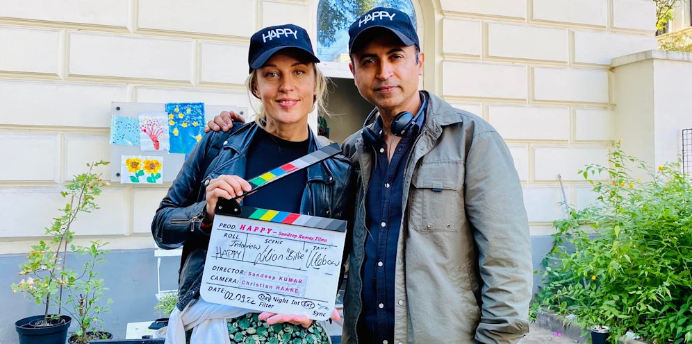 Lilian Klebow mit Sandeep Kumar.