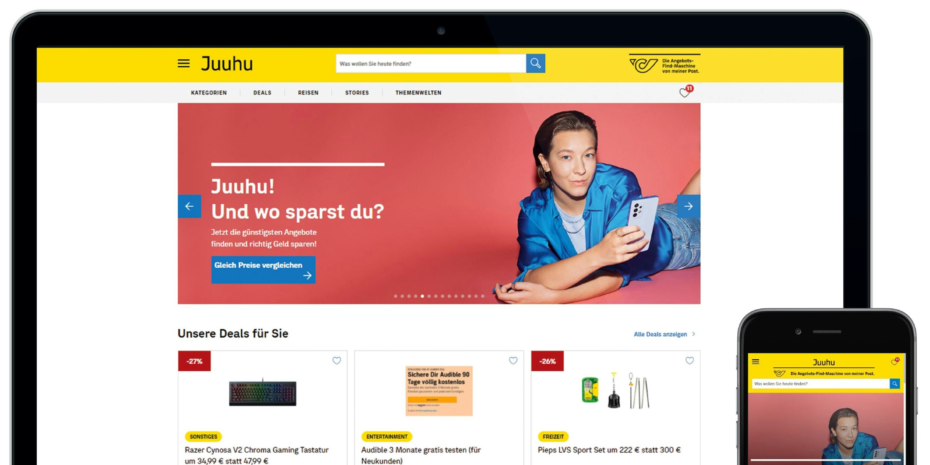 Juuhu.at statt daskuvert.at.