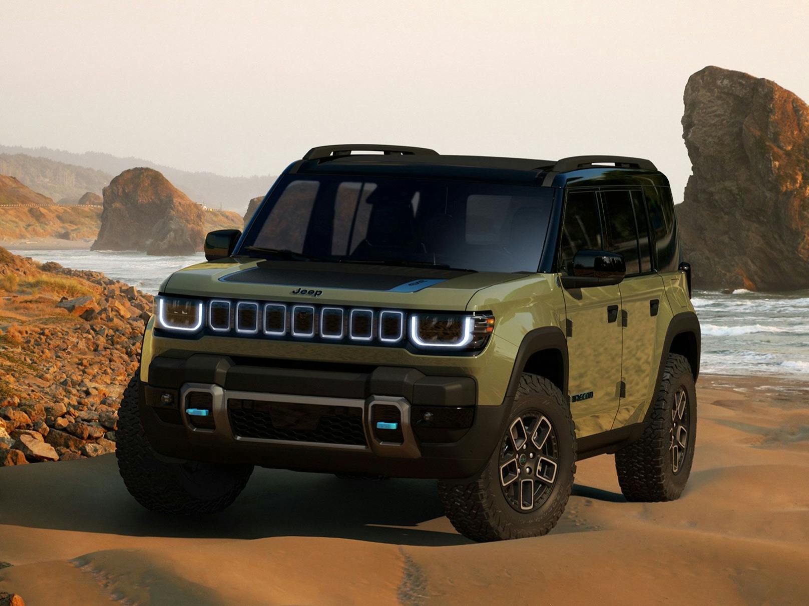 Der Jeep Recon ist das zweite E-Auto von Jeep und zeigt sich deutlich kantiger als der Avenger.