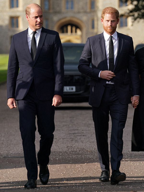 In der Trauer ruht der Bruderzwist: <strong>Prinz William</strong> und <strong>Prinz Harry</strong> auf Windsor Castle.