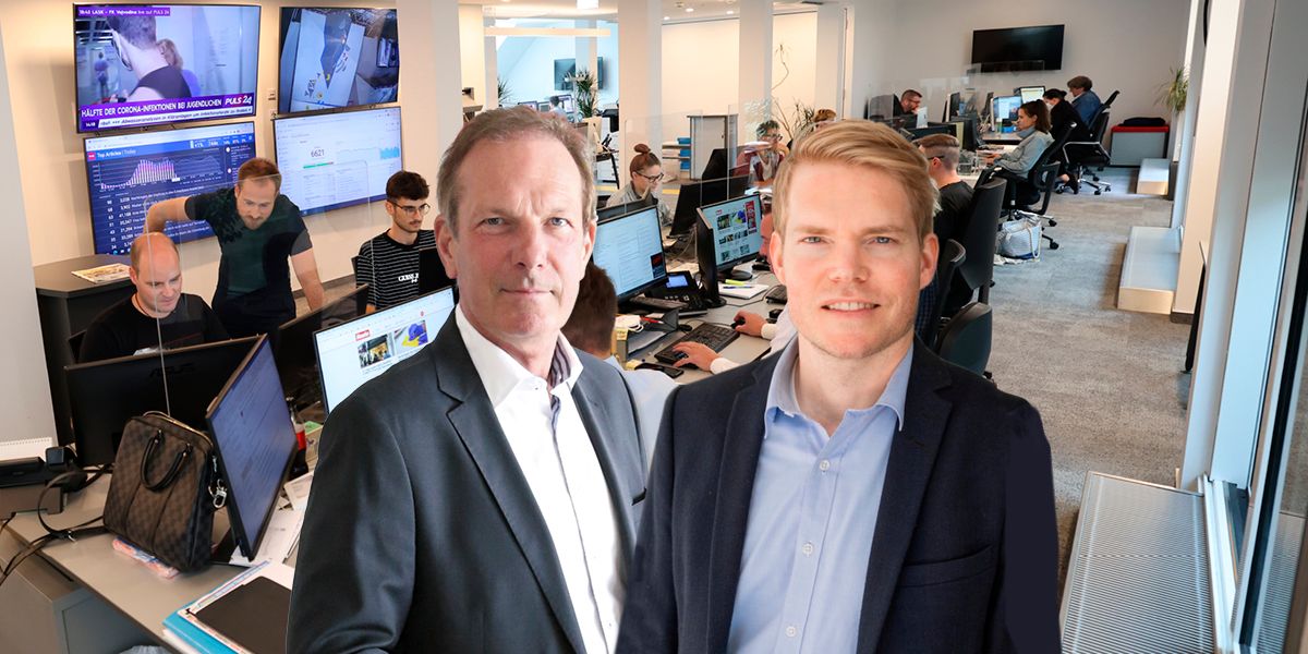 Die Heute.at-Geschäftsführer Wolfgang Jansky und Bernhard Brechbühl