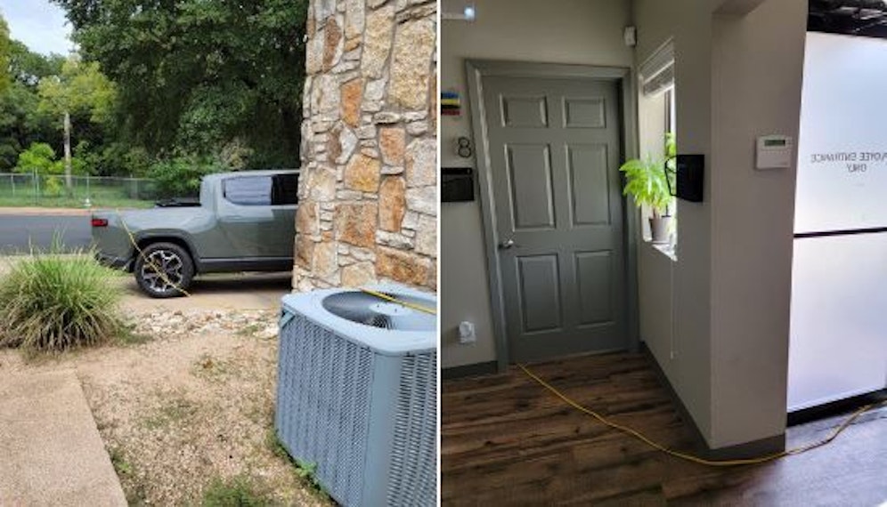 Der Arzt spannte das Verlängerungskabel von seinem Auto bis ins Patientenzimmer. (Bild).