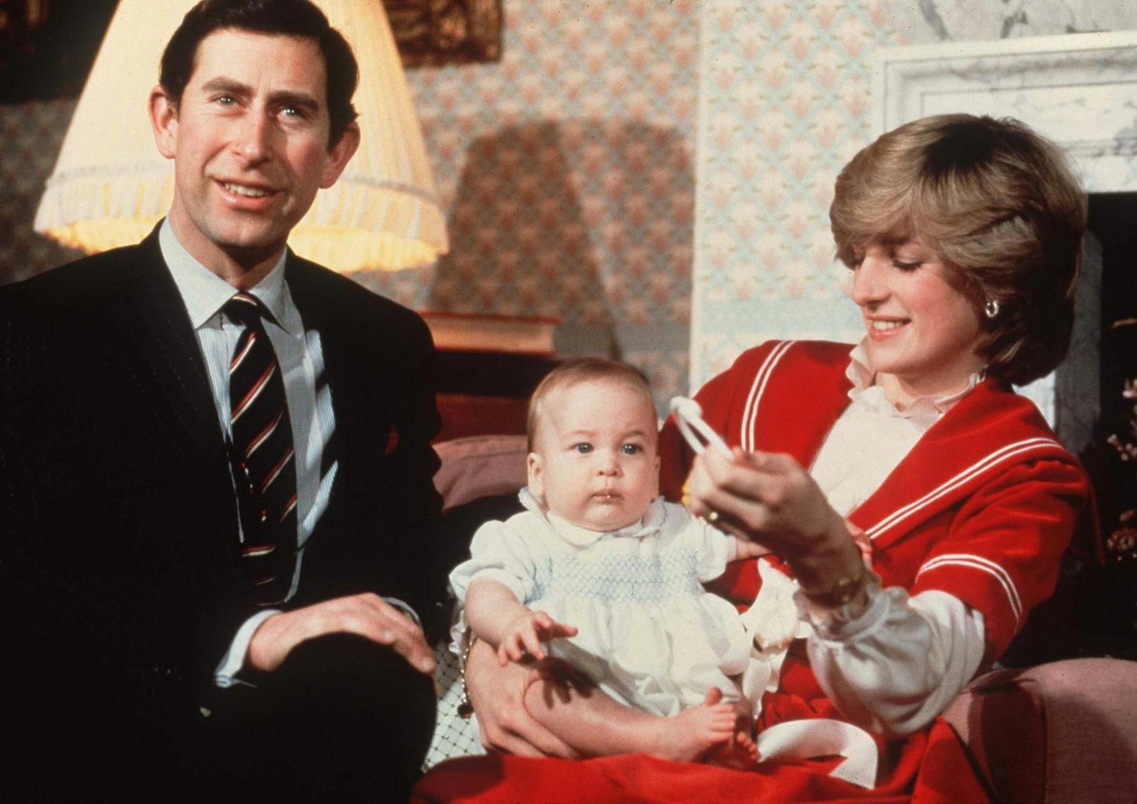 Prinz Charles mit Diana und ihrem Sohn William