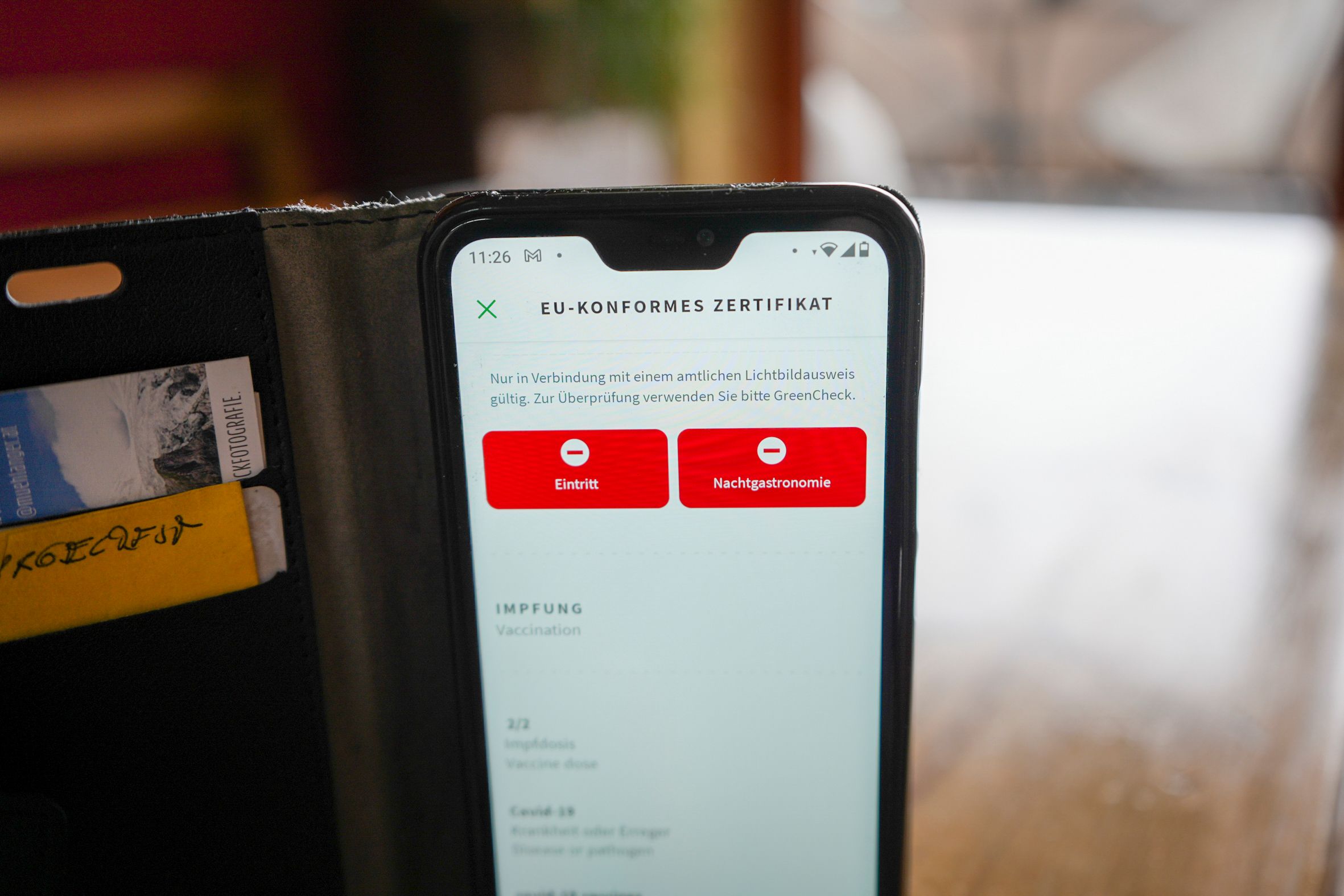 Offenbar gibt es derzeit technische Probleme beim Grünen Pass