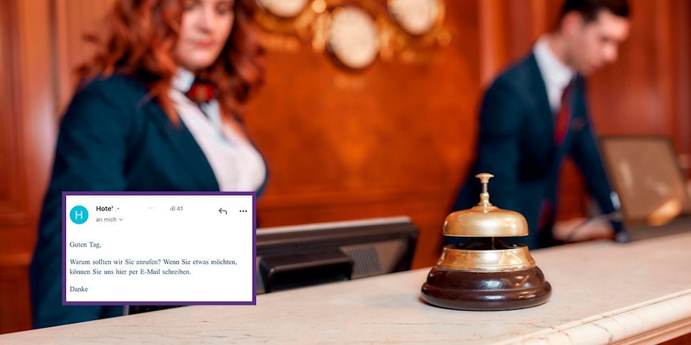 Die Angestellten des Hotels wollten lieber mailen, statt den Gast zurückzurufen.