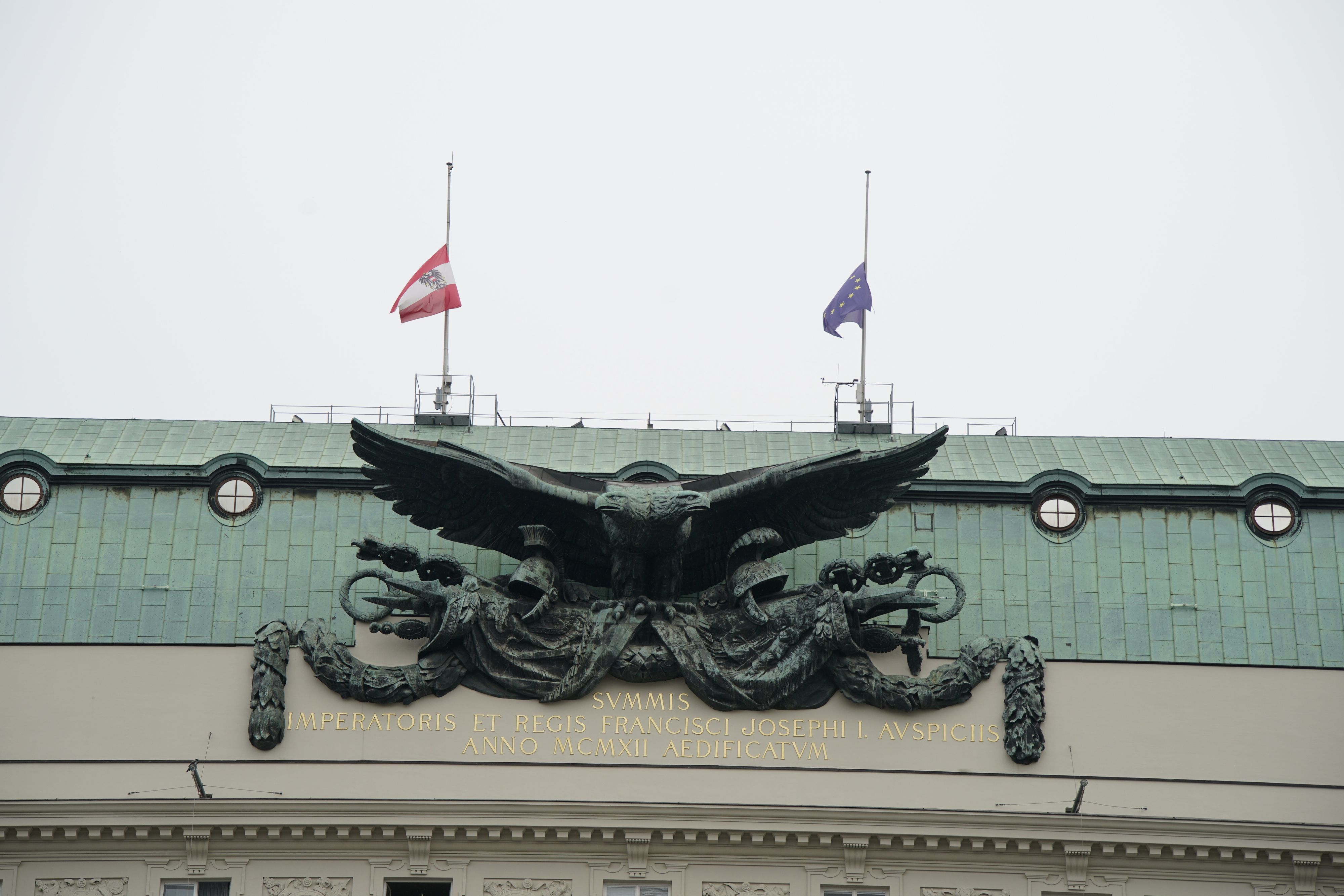 Die EU-Fahne am Stubenring wehte nur auf halbmast.