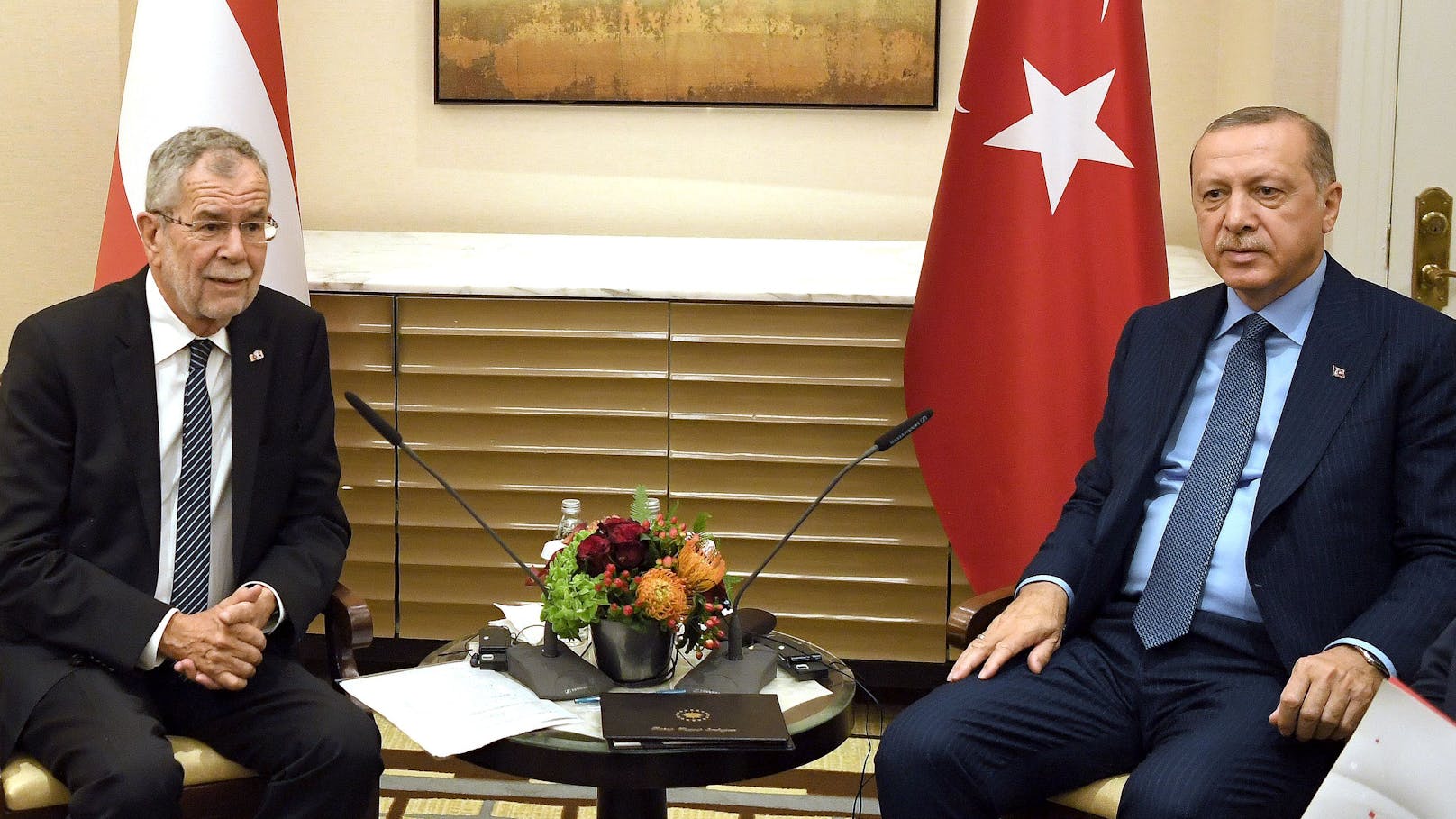 Alexander Van der Bellen und der türkische Präsident Recep Tayip Erdogan auf einem Archivfoto aus 2018
