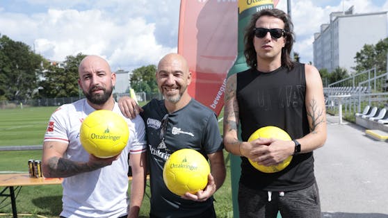Christopher Seiler, Roman Gregory und Marco Pogo beim Probetraining