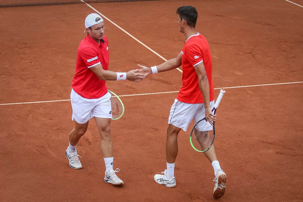 Lucas Miedler und Alexander Erler im Davis-Cup-Doppel gegen Pakistan. 