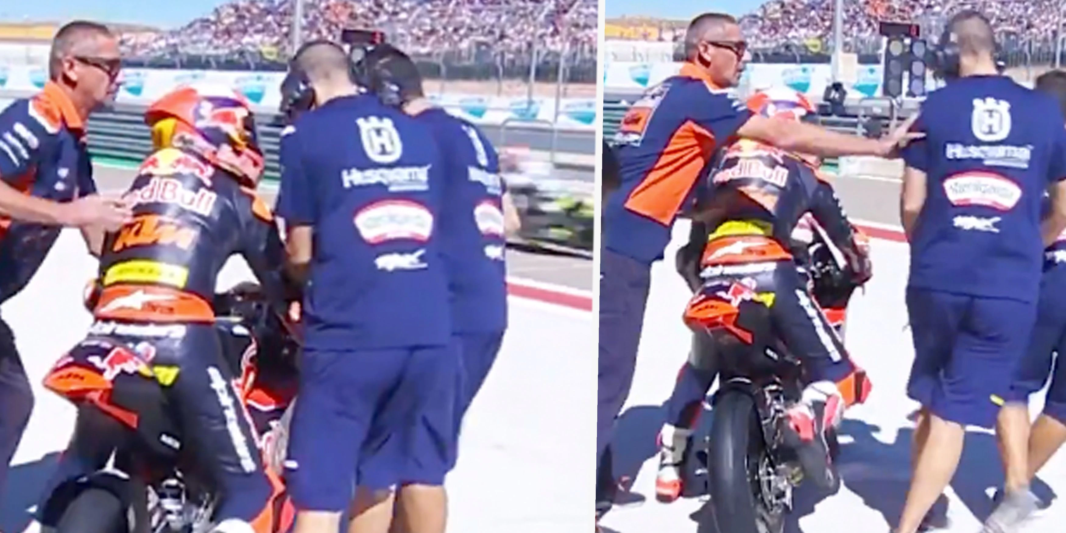 Husqvarna-Mechaniker greifen bei KTM fremd.