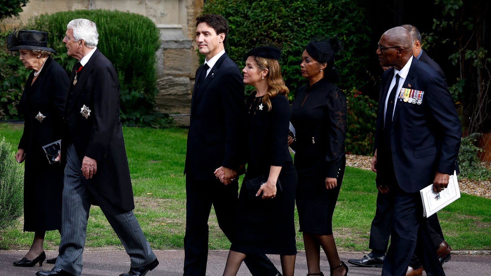 Kanadas Premierminister <strong>Justin Trudeau</strong> and Sophie Grégoire am Montag beim Trauergottesdienst auf Schloss Windsor.