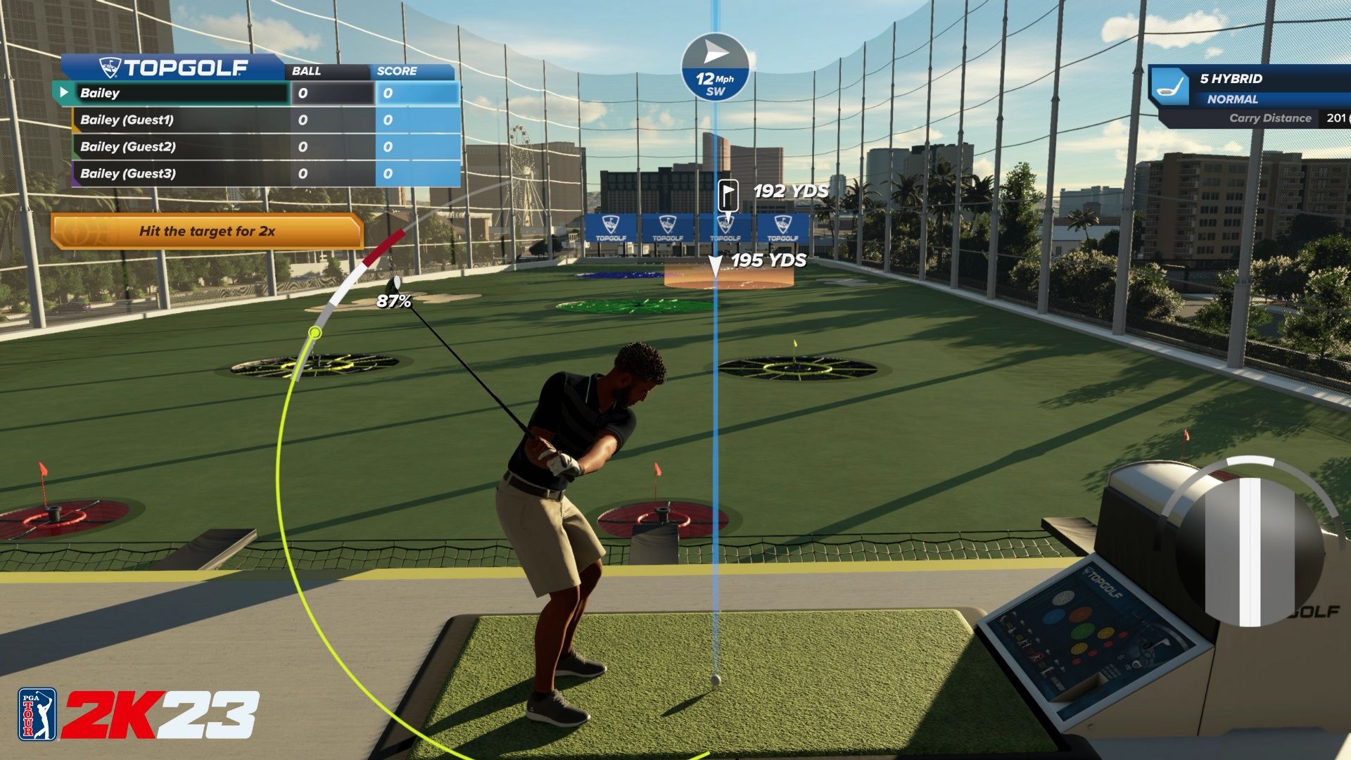 Abschlagen und punkten in Topgolf für PGA TOUR® 2K23