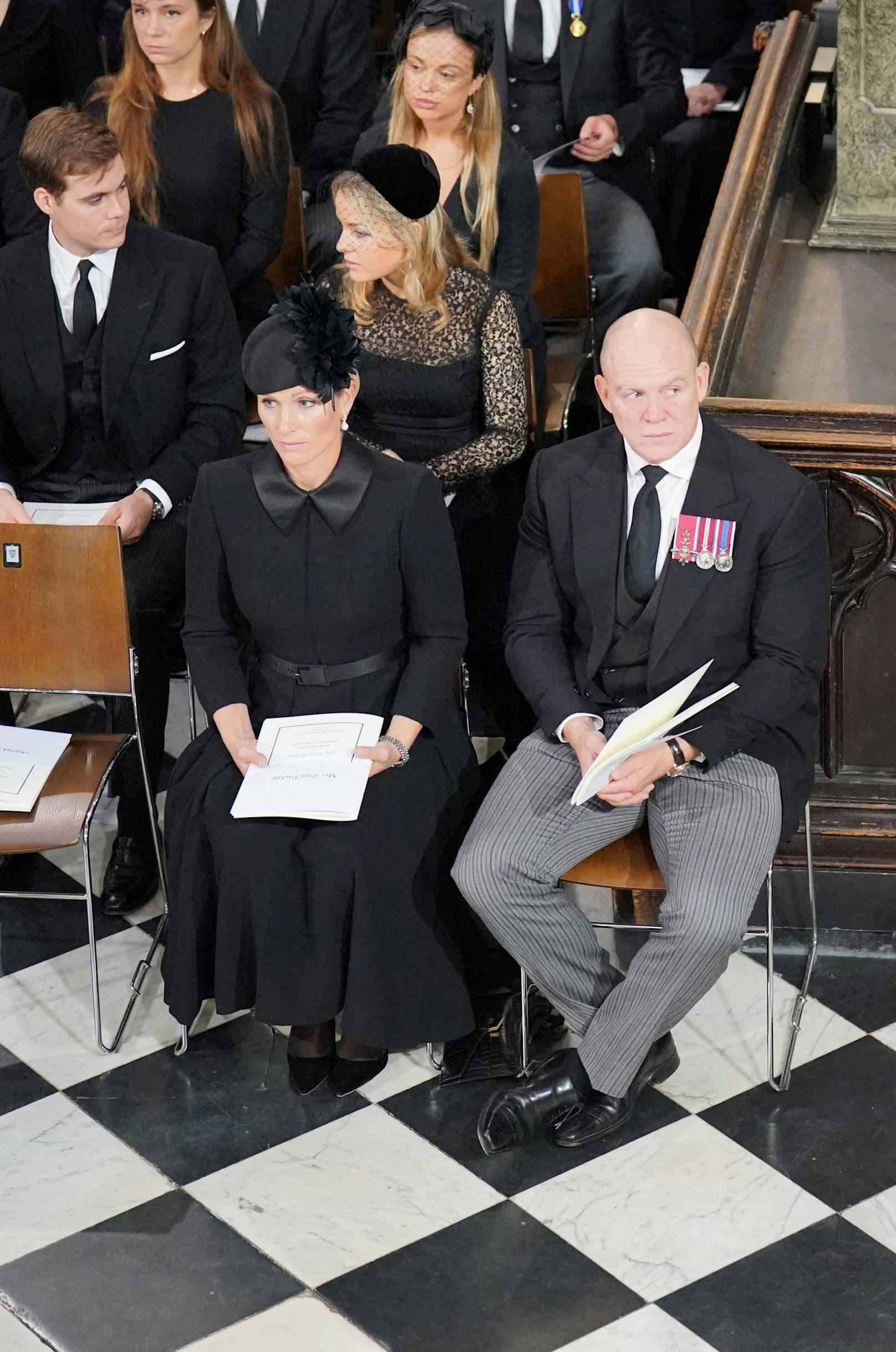 Zara und Mike Tindall, die Tochter von Prinzessin Anne und ihr Ehemann in der Westminster Abbey.