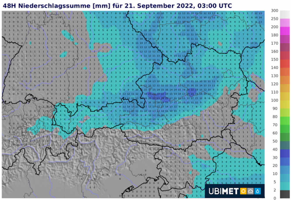 Bis Mittwoch zieht sich eine Unwetter-Schneise quer durch unser Land.