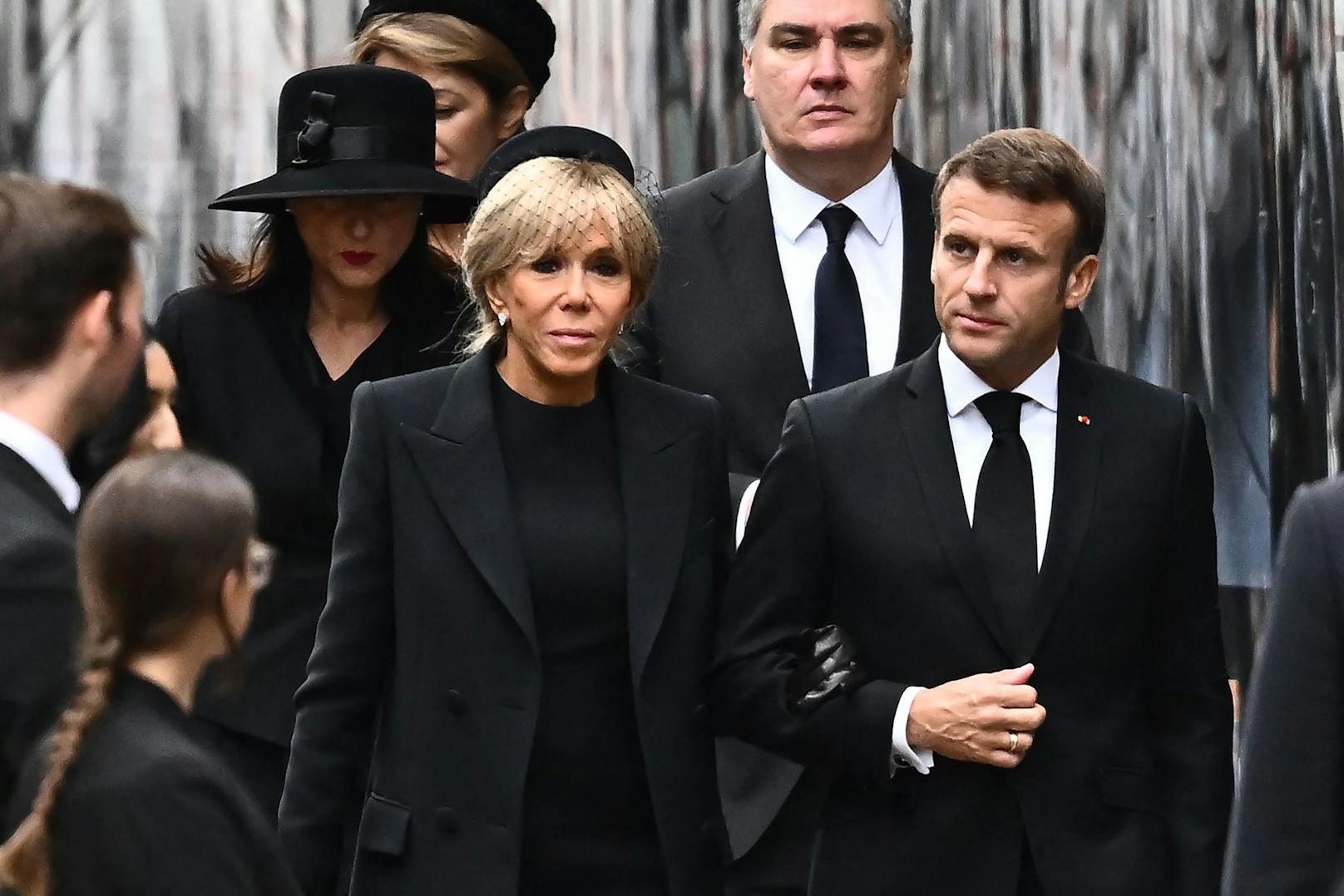 Emmanuel Macron mit seiner Ehefrau Brigitte.