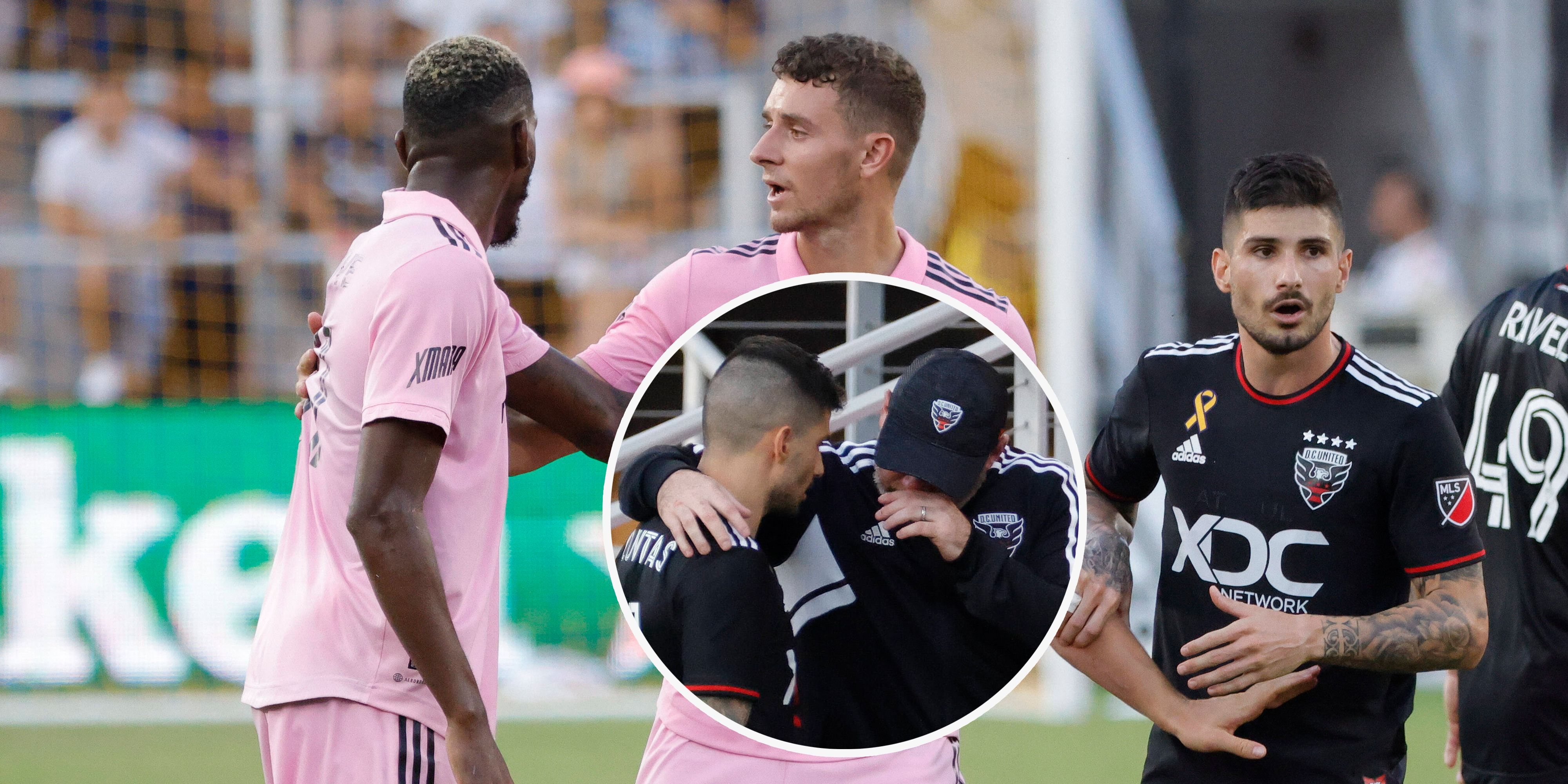 Taxiarchis Fountas soll seinen Gegner rassistisch beleidigt haben. Starcoach Wayne Rooney nimmt ihn vom Feld.