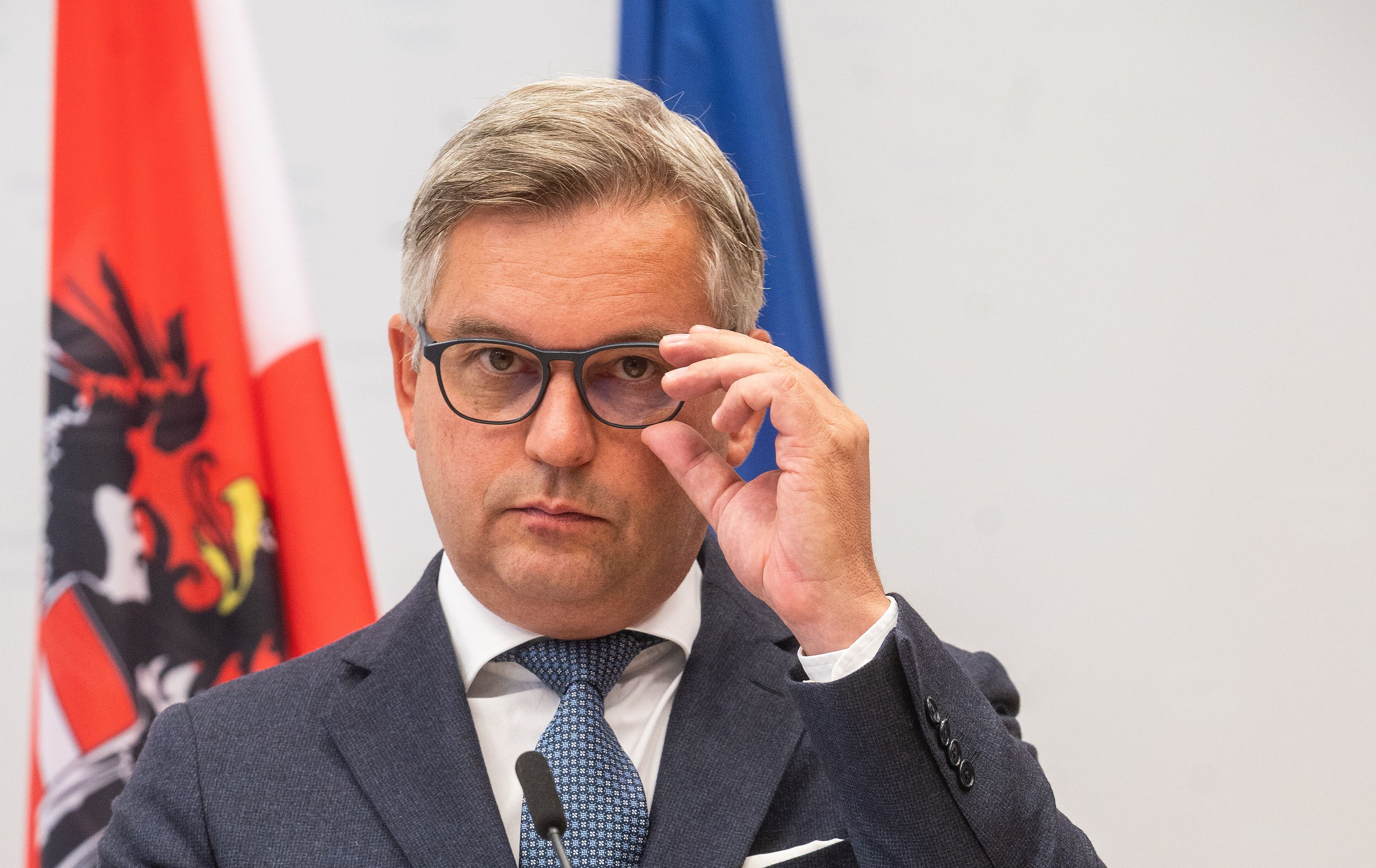 Finanzminister Magnus Brunner (ÖVP) bei einer Pressekonferenz im September 2022.