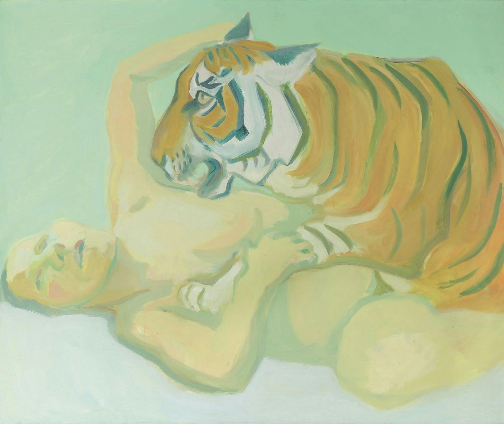 Ebenfalls in der Schau zu sehen: "Mit einem Tiger schlafen", von Maria Lassnig